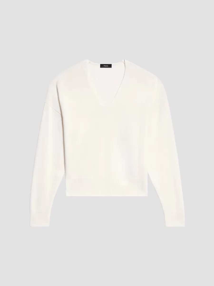Relaxed V-Neck Cashmere Sweater by Theory
