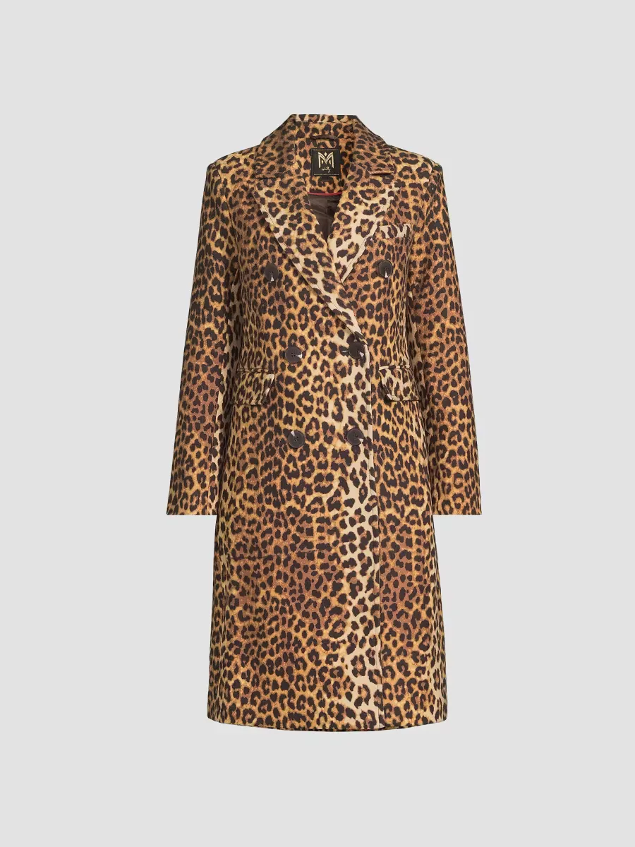 Leopard Double-Breasted Coat by Milly