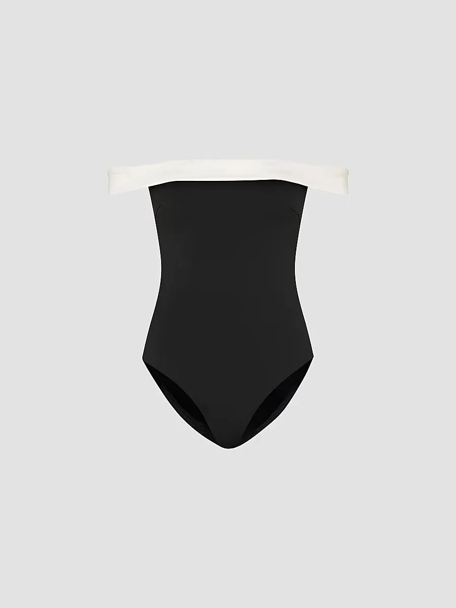 Off-The-Shoulder One-Piece Swimsuit by Milly