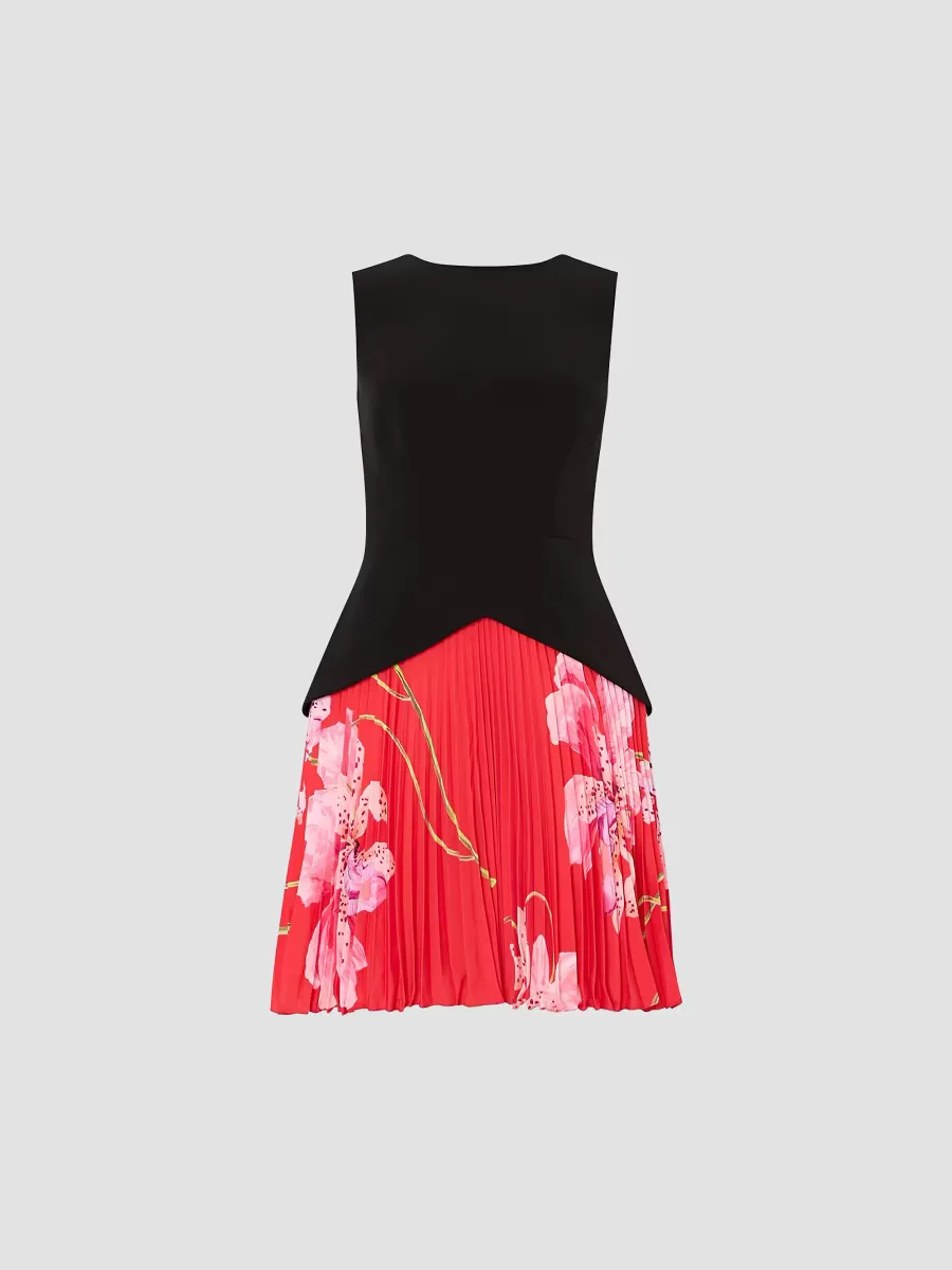 Haddy Printed Pleated Minidress by Milly