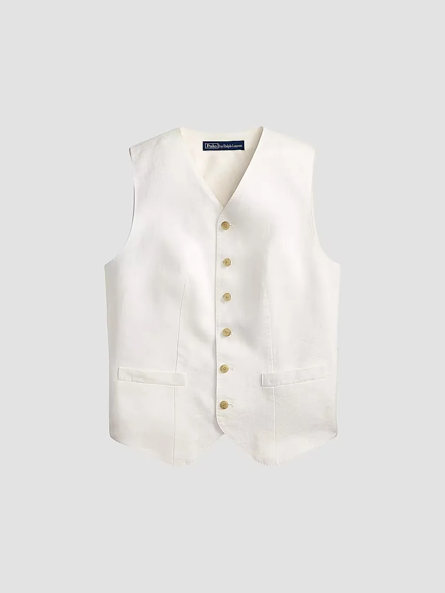 Linen Button-Front Vest by Polo Ralph Lauren