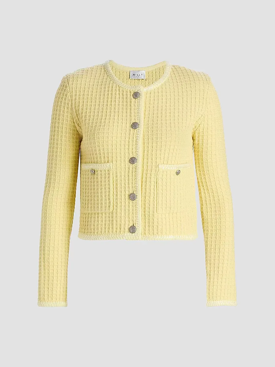 Sade Textured Knit Cardigan by Milly