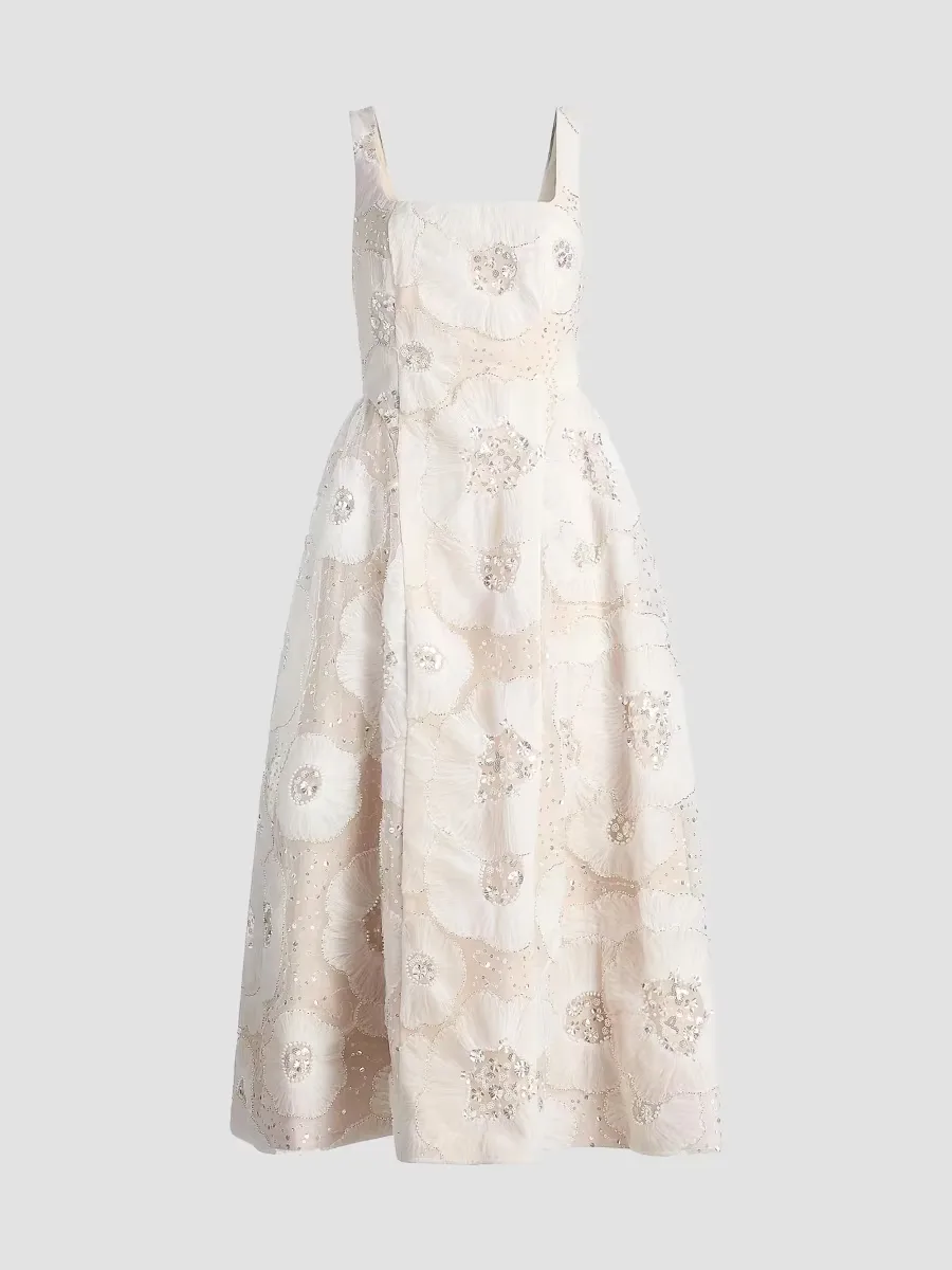 Arianna Tulle Flower Beaded Dress by Milly