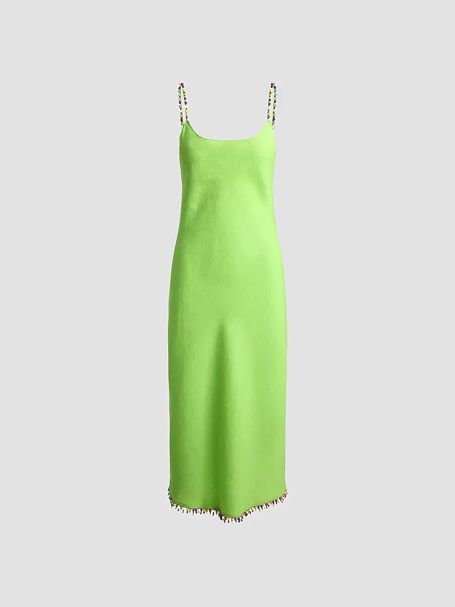Beaded Linen Midi-Slipdress by Polo Ralph Lauren