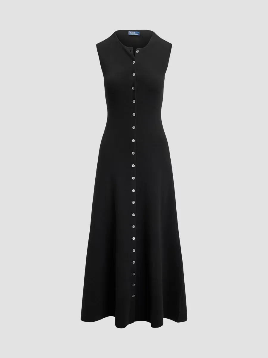 Wool-Blend Buttoned Midi Dress by Polo Ralph Lauren