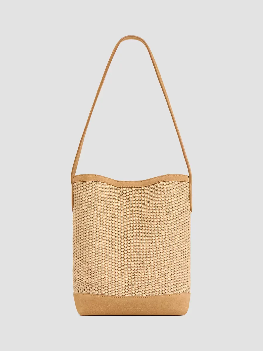 Small Everyday Raffia & Suede Basket Bag by Mansur Gavriel