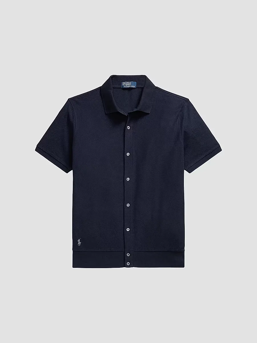 Honeycomb-Knit Cotton Polo Shirt by Polo Ralph Lauren