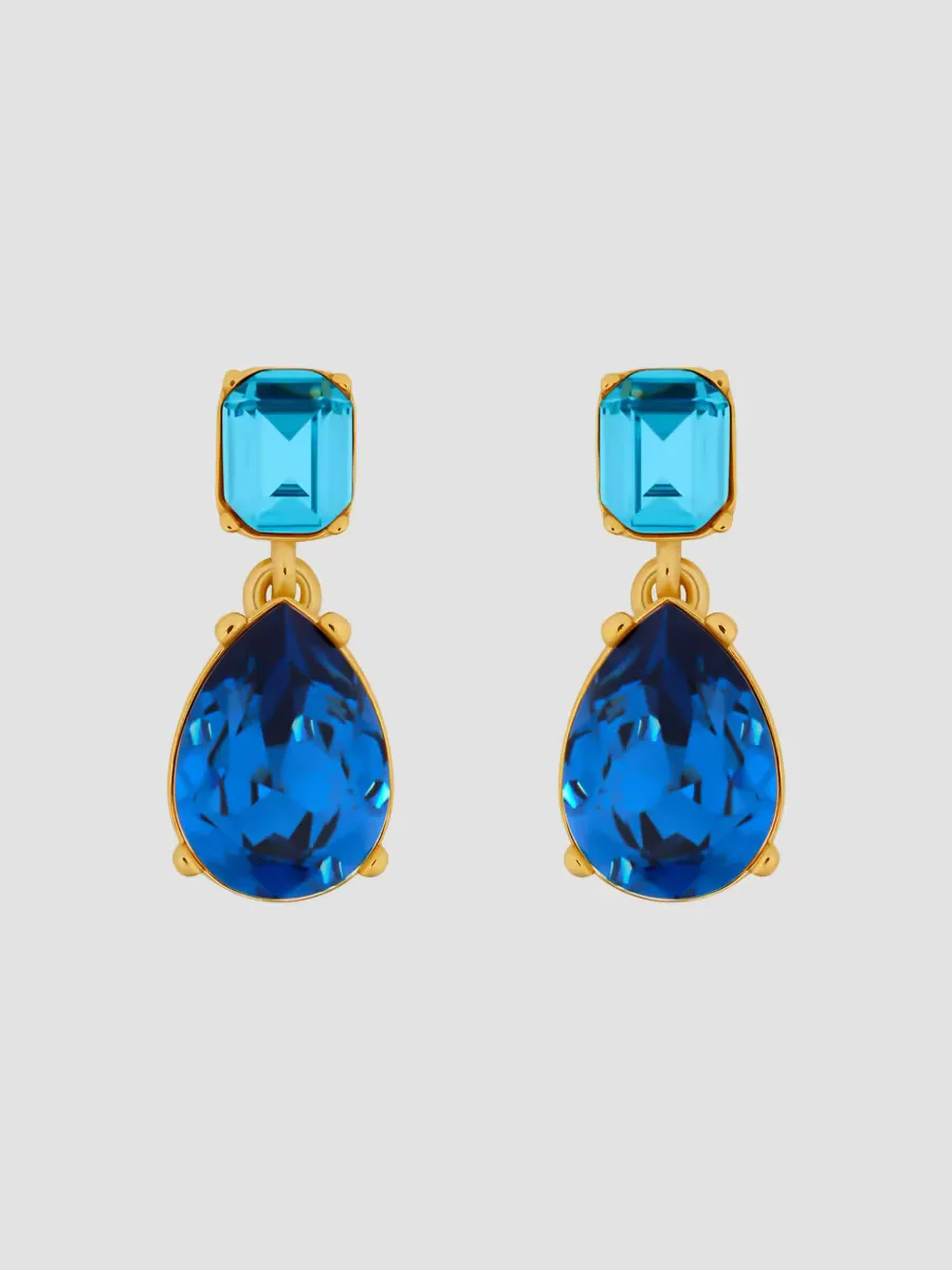 24K-Gold-Plated & Glass Crystal Drop Earrings