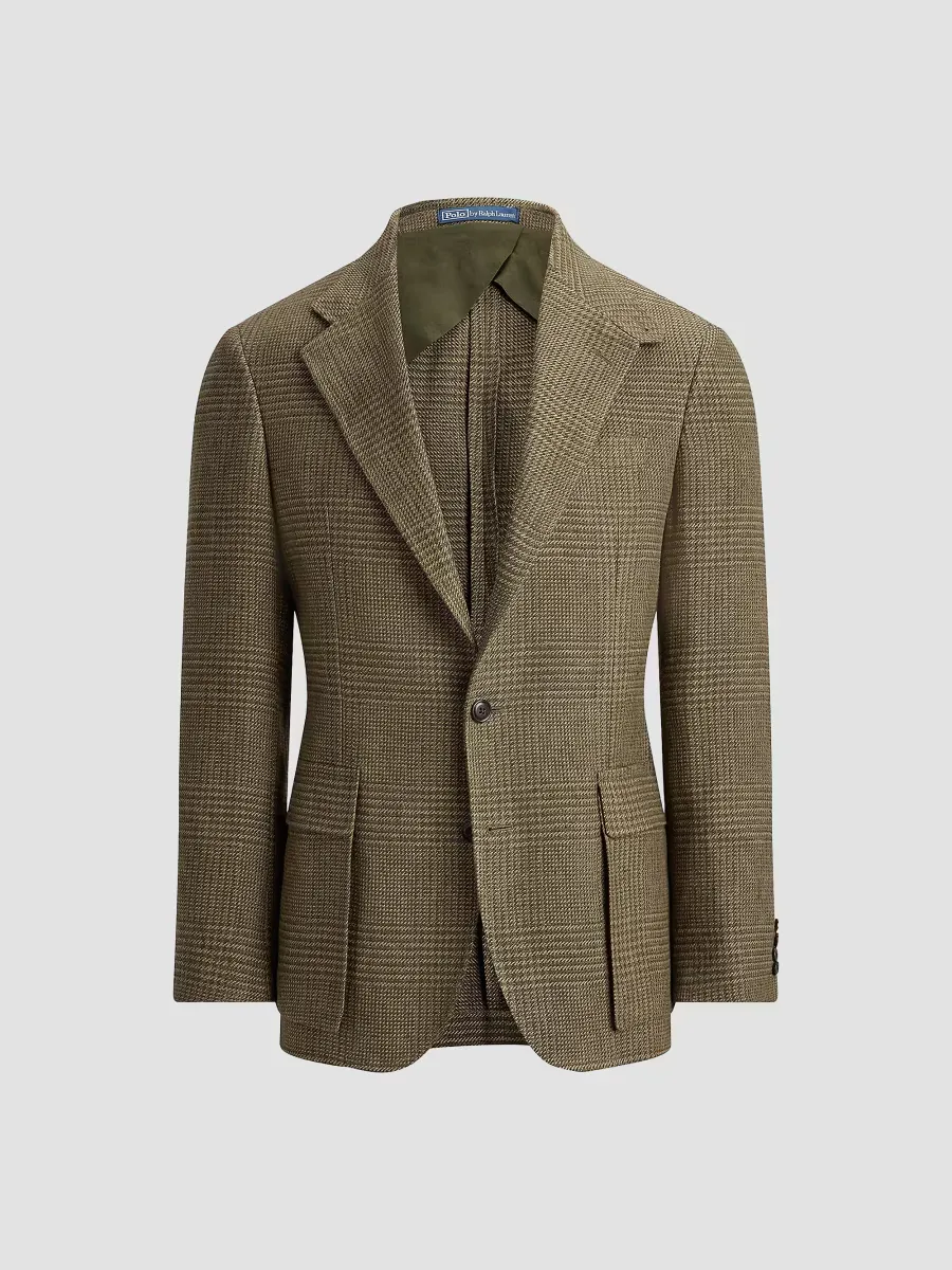 Glen Checked Linen-Blend Blazer by Polo Ralph Lauren