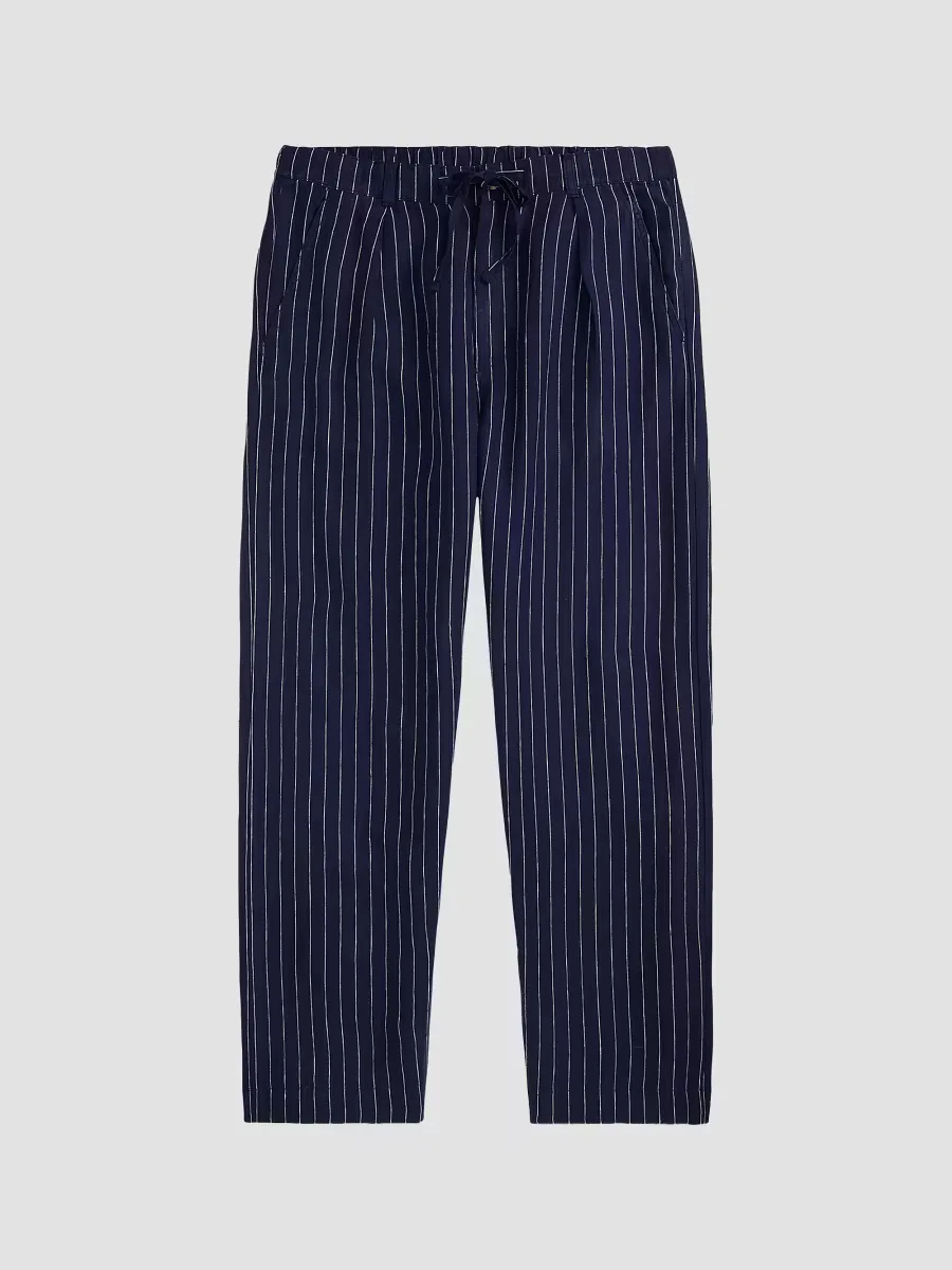 Lateef Relaxed-Fit Striped Linen Trousers