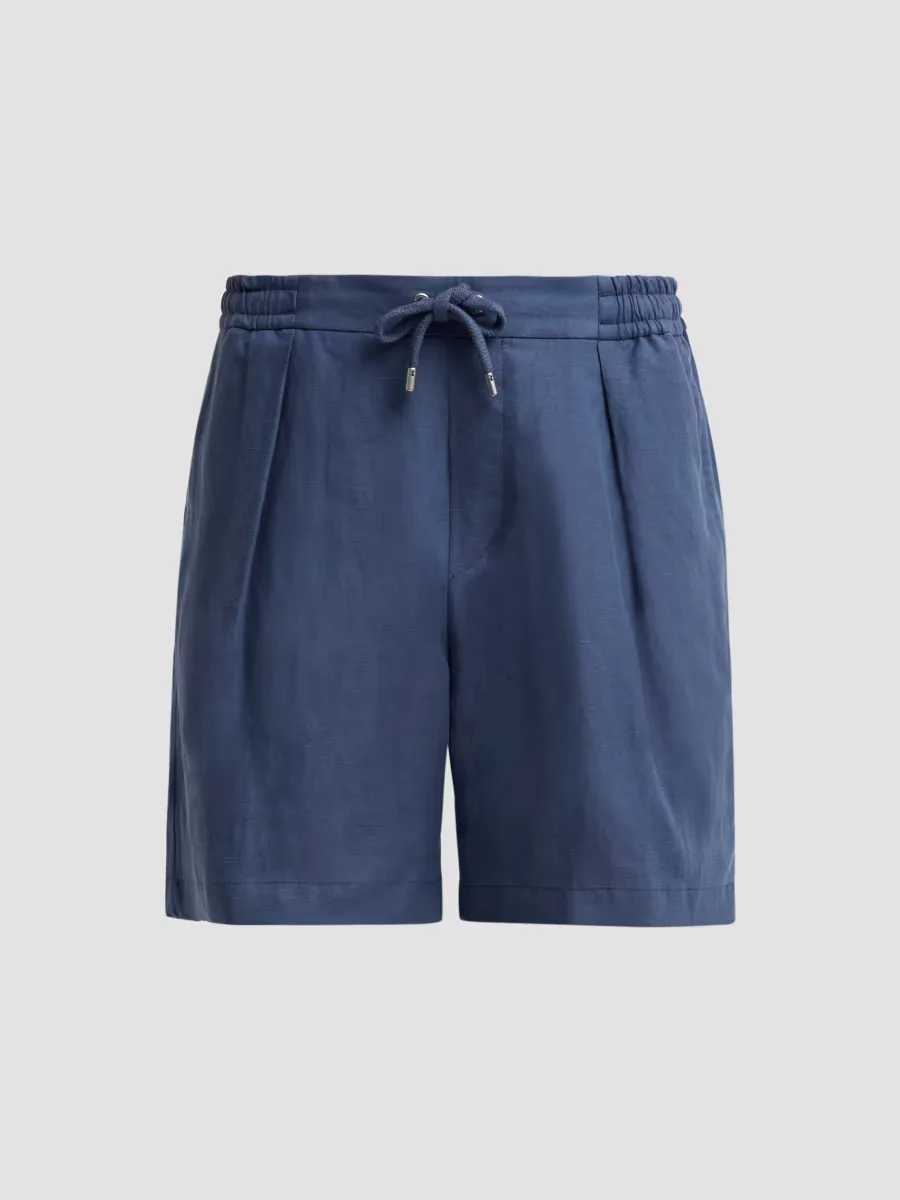 Purple Label Silk-Linen Drawstring Shorts