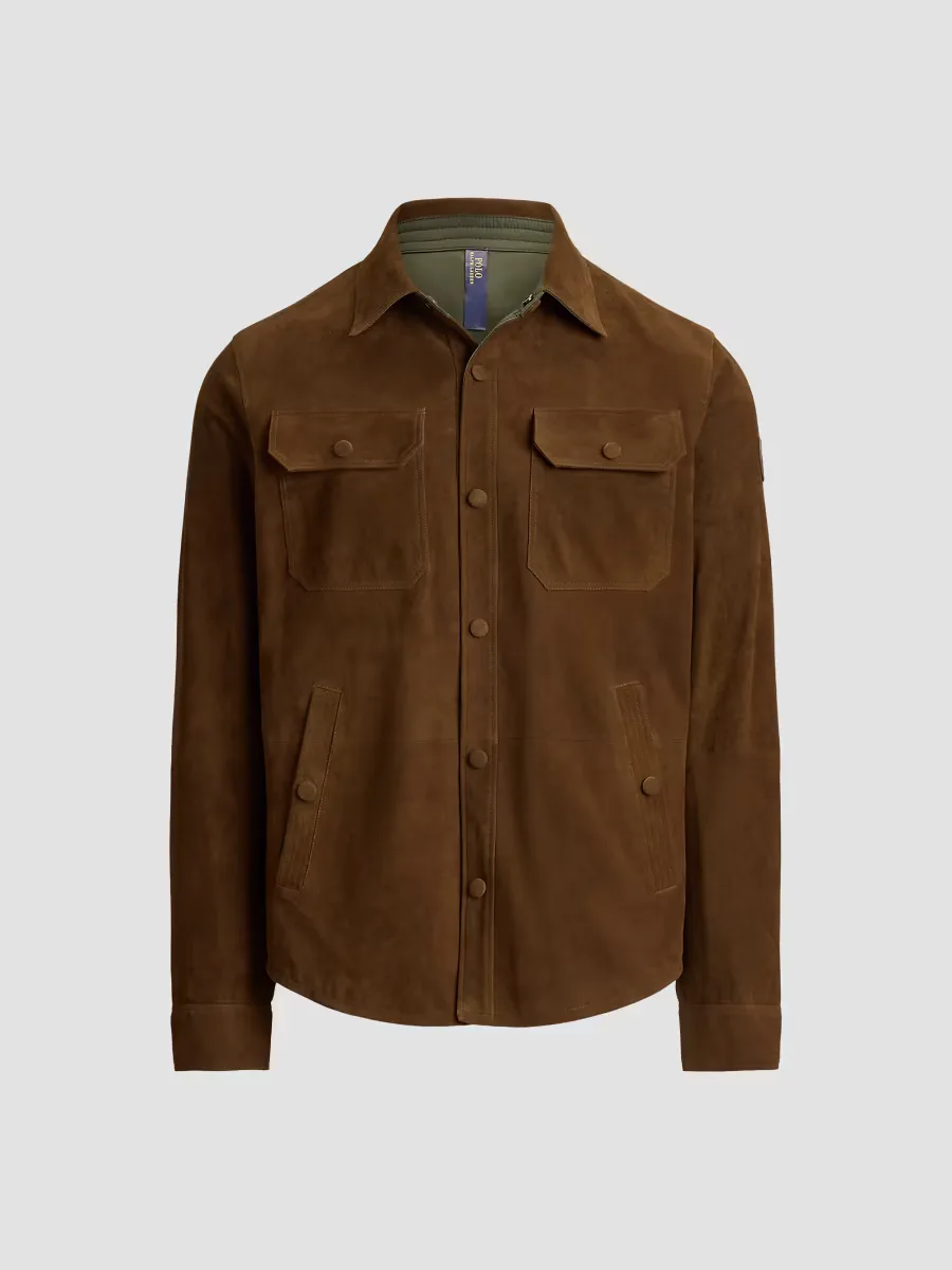 Reversible Suede-Taffeta Shirt Jacket by Polo Ralph Lauren