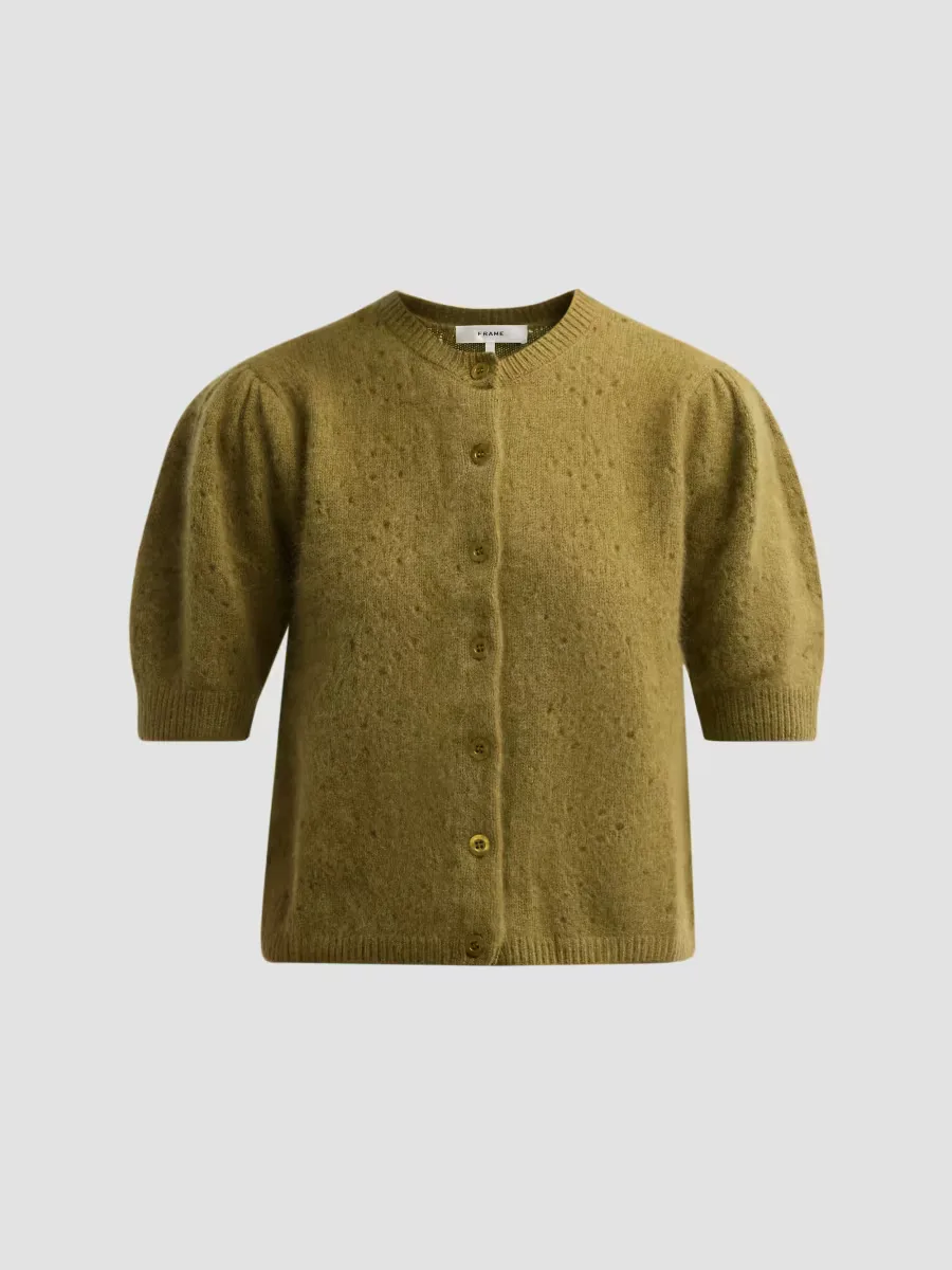 Wool-Cashmere Puff-Sleeve Cardigan by FRAME