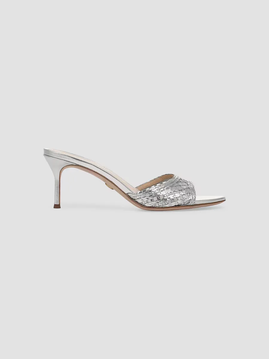 Tia 65MM Lattice Faux-Raffia Sandals