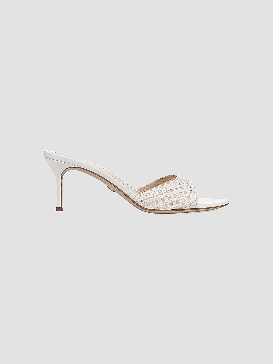Tia 65MM Lattice Faux-Raffia Sandals by Veronica Beard