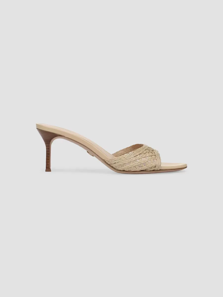 Tia 65MM Lattice Faux-Raffia Sandals