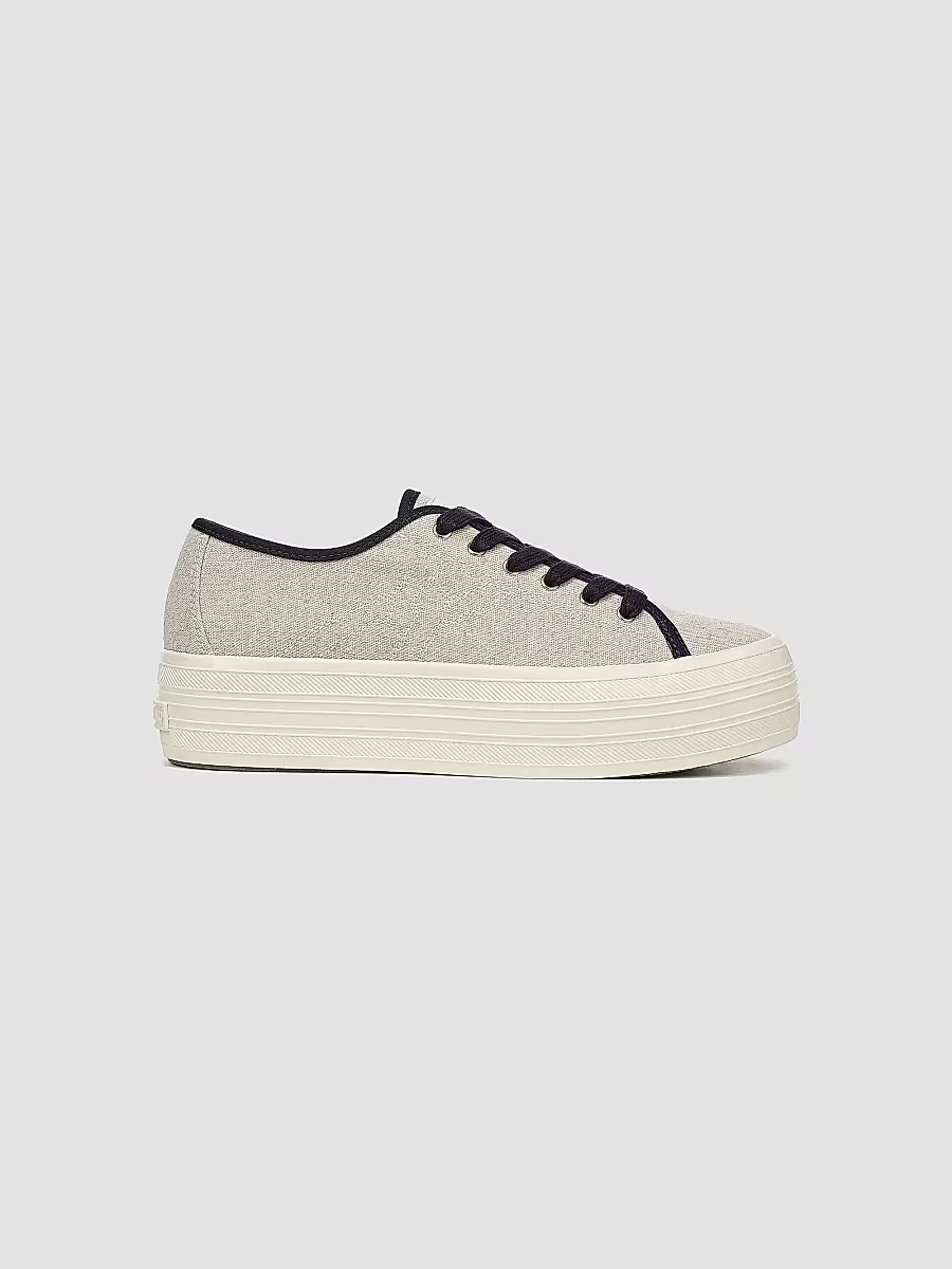 Truett Canvas Low-Top Platform Sneakers by Veronica Beard