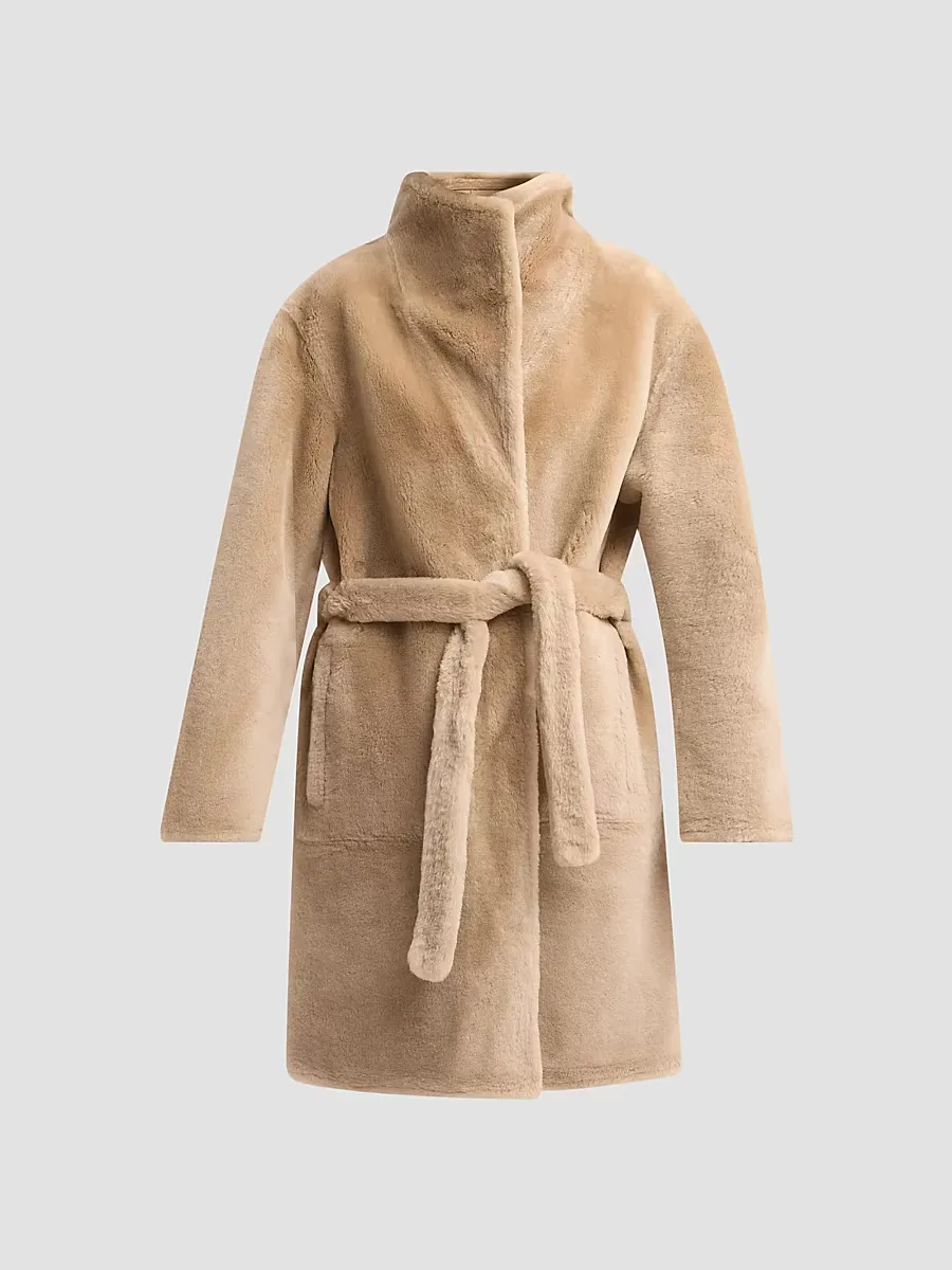 Shearling & Leather Reversible Coat by Yves Salomon