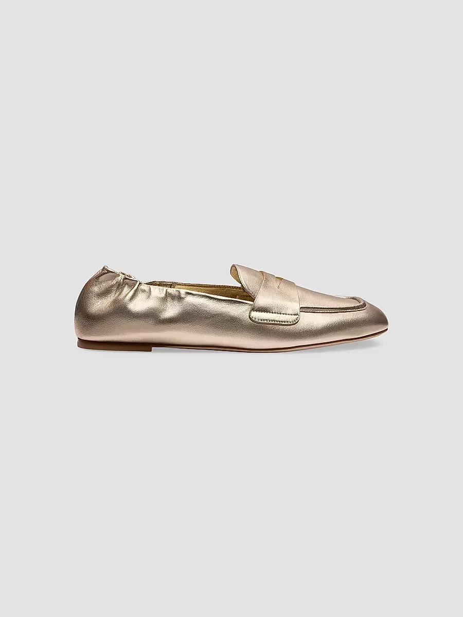Bryant Elasticized-Back Leather Penny Loafers by Stuart Weitzman