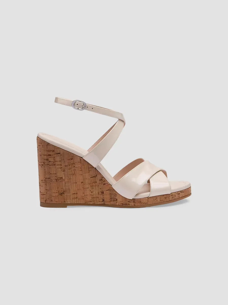 Alyssa 85MM Patent Leather Sandals - Linen