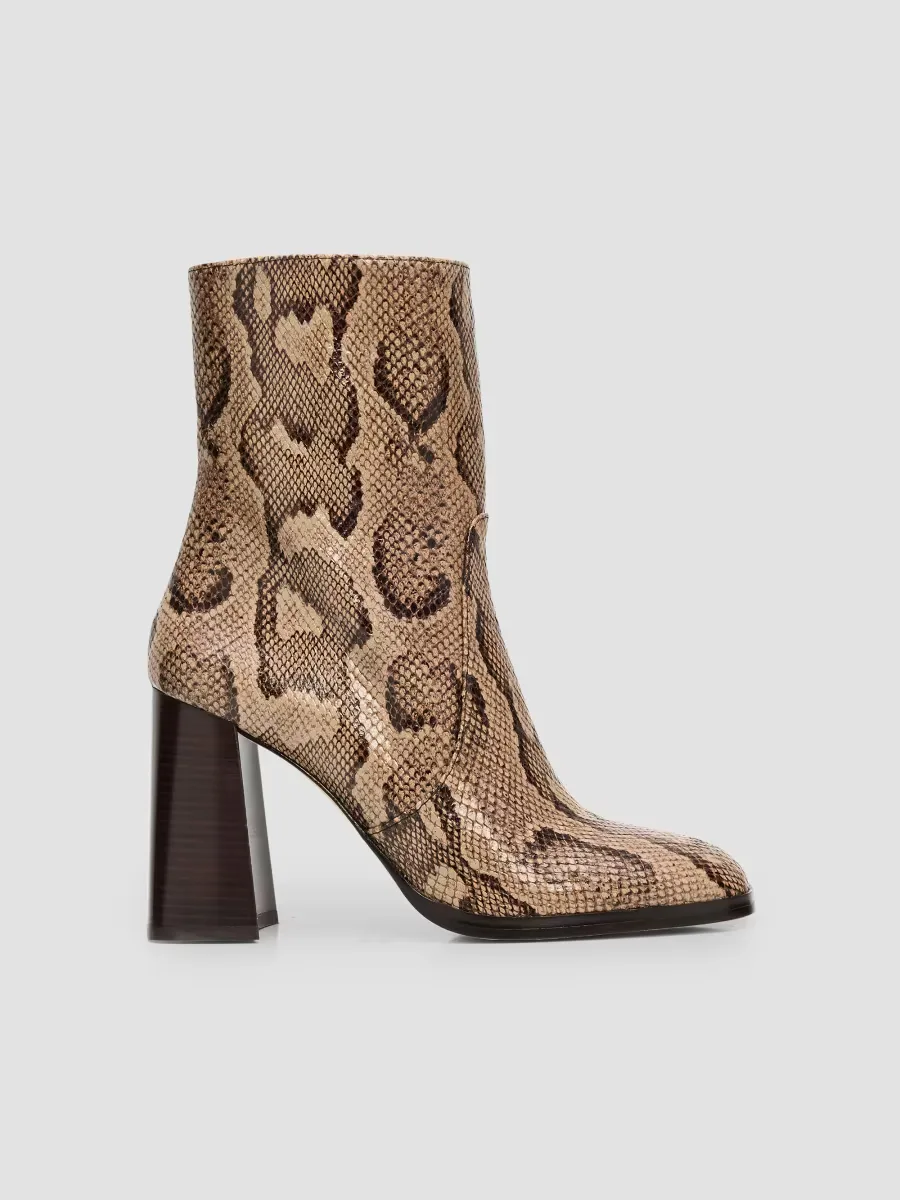Vera Zip Snake-Embossed Leather Booties by Stuart Weitzman