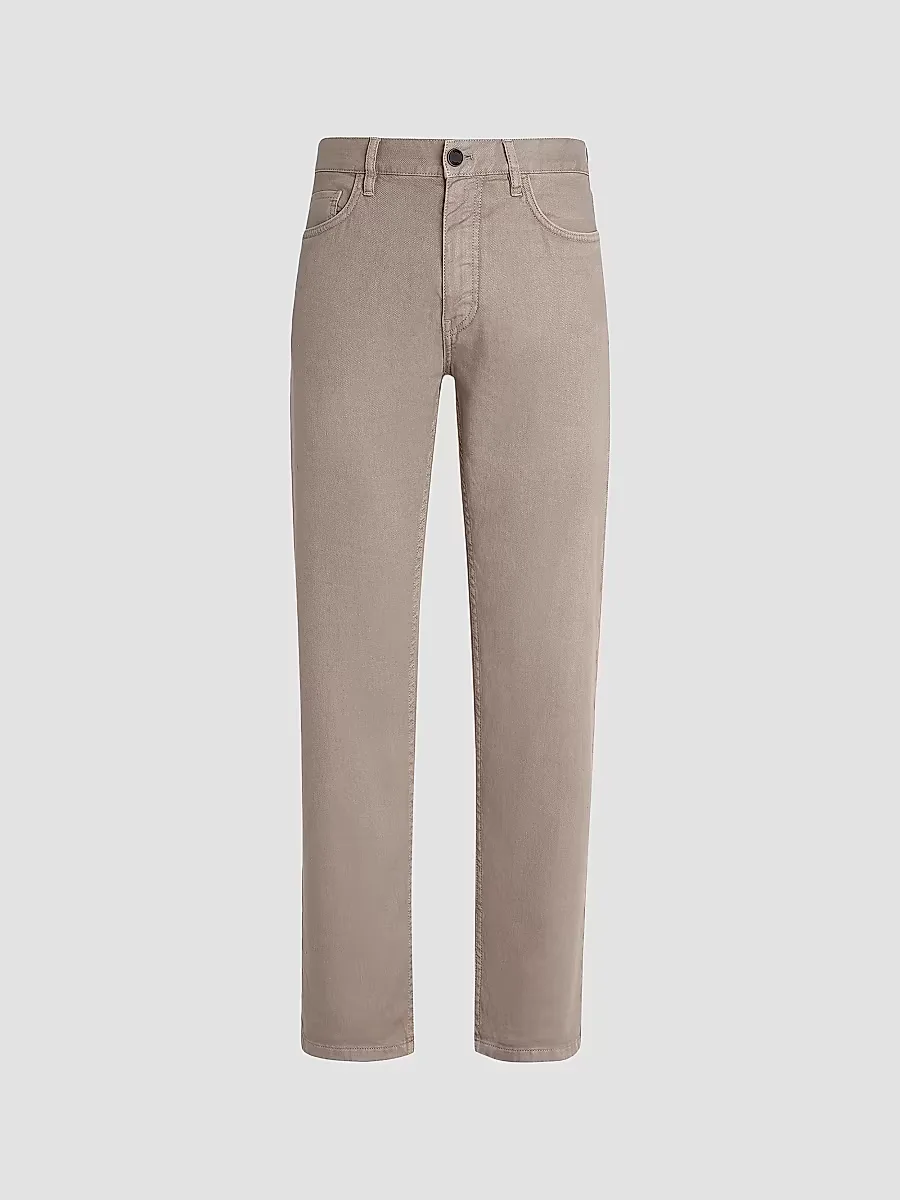 Stretch Cotton and Linen Roccia Jeans by ZEGNA