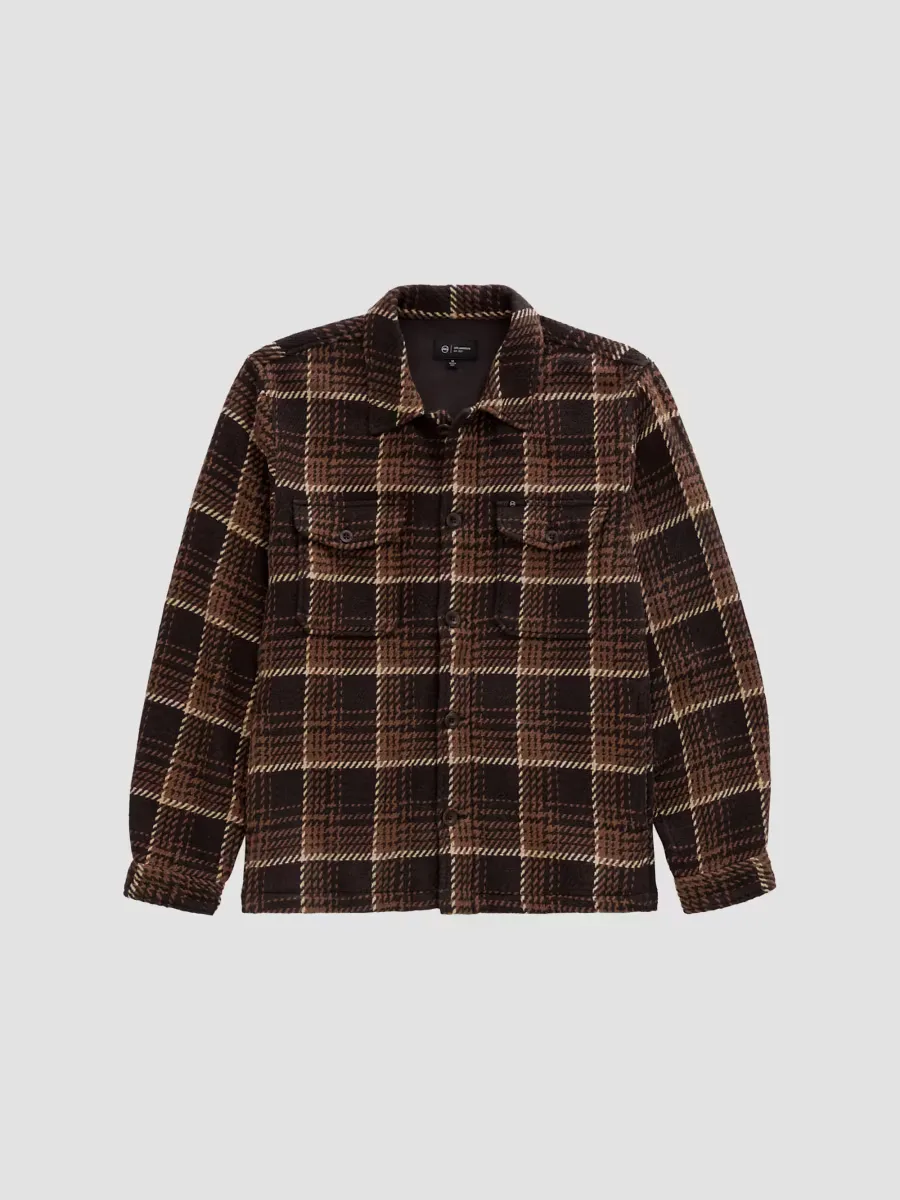Grant Houndstooth Plaid Heavyweight Overshirt by AG