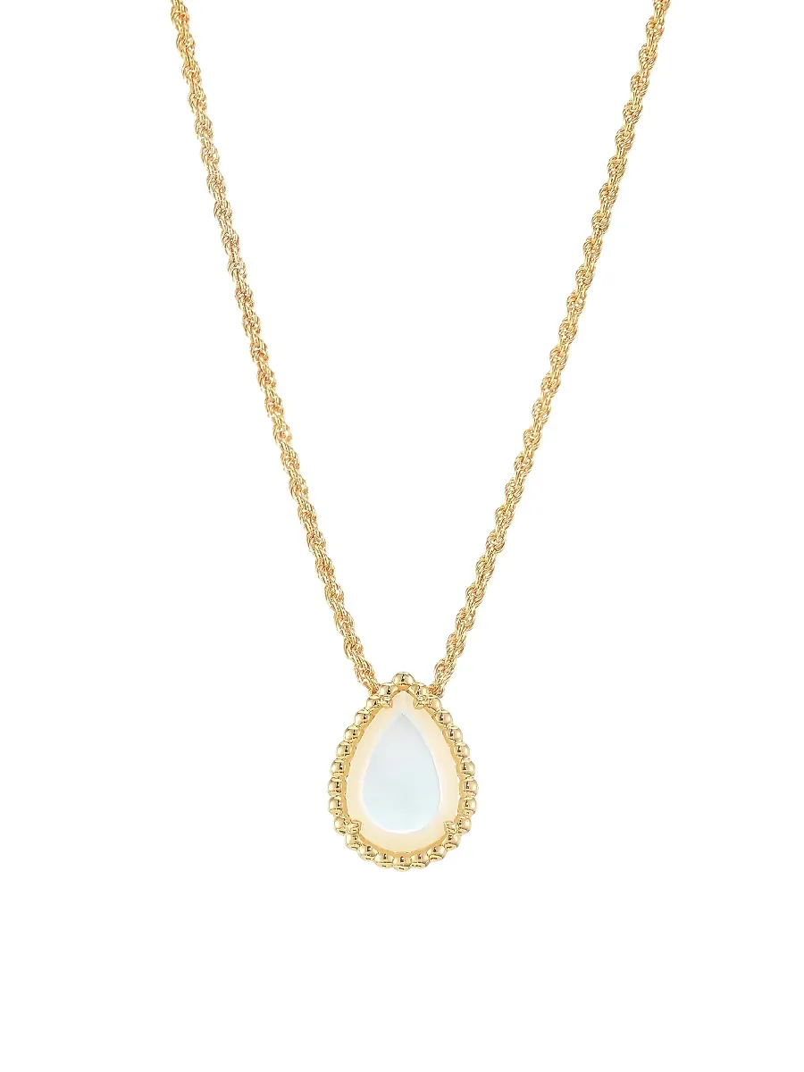 Serpent Boheme 18K Yellow Gold & Mother of Pearl Teardrop Pendant Necklace by Boucheron