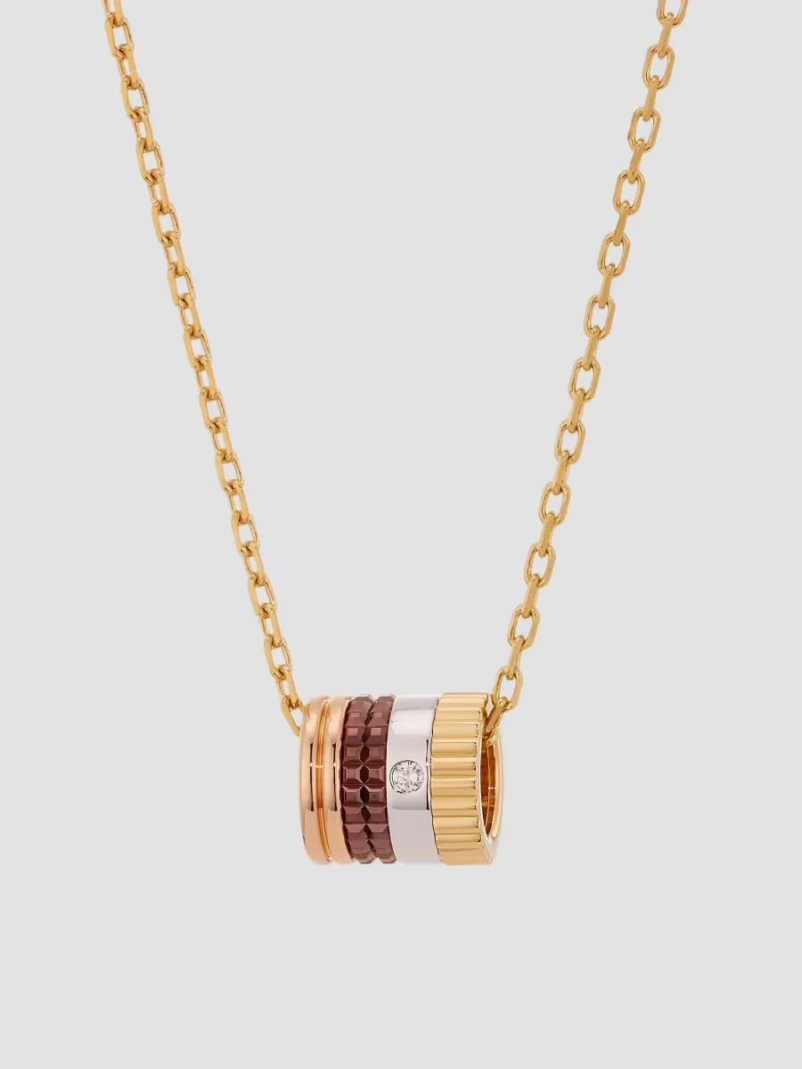Quatre Classique Tri-Tone 18K Gold, PVD & 0.01 TCW Diamond Pendant Necklace by Boucheron