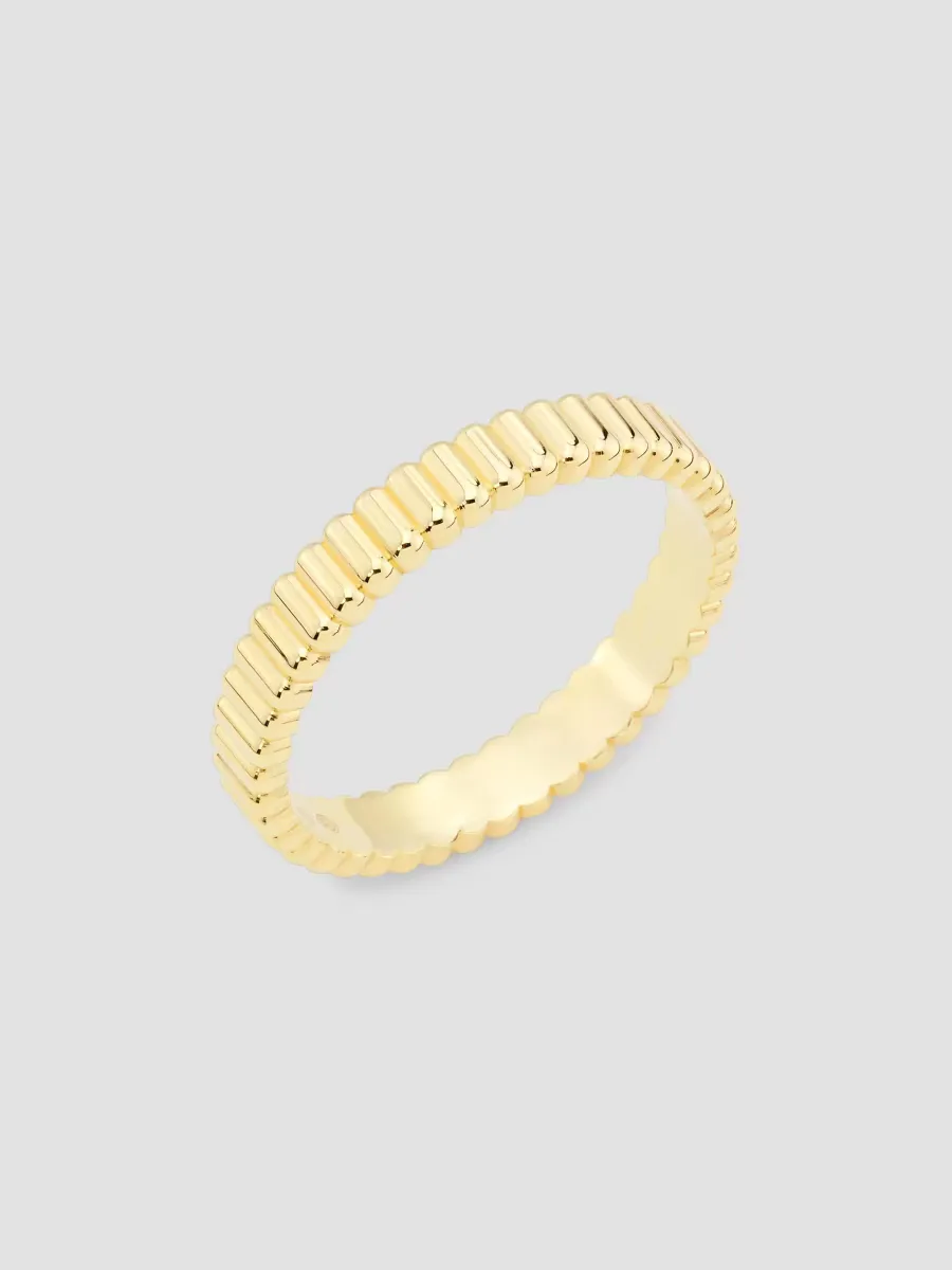 Quatre 18K Yellow Gold Grosgrain Wedding Band by Boucheron