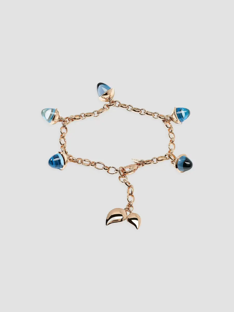 Mikado Flamenco 18K Rose Gold & Blue Multi-Stone Acorn Charm Bracelet by Tamara Comolli
