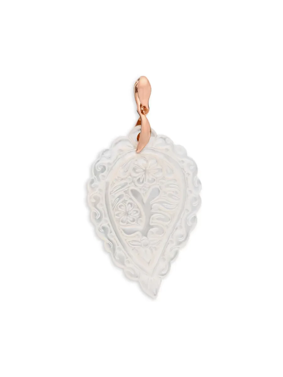 India 18K Rose Gold & Mother-Of-Pearl Leaf Pendant by Tamara Comolli