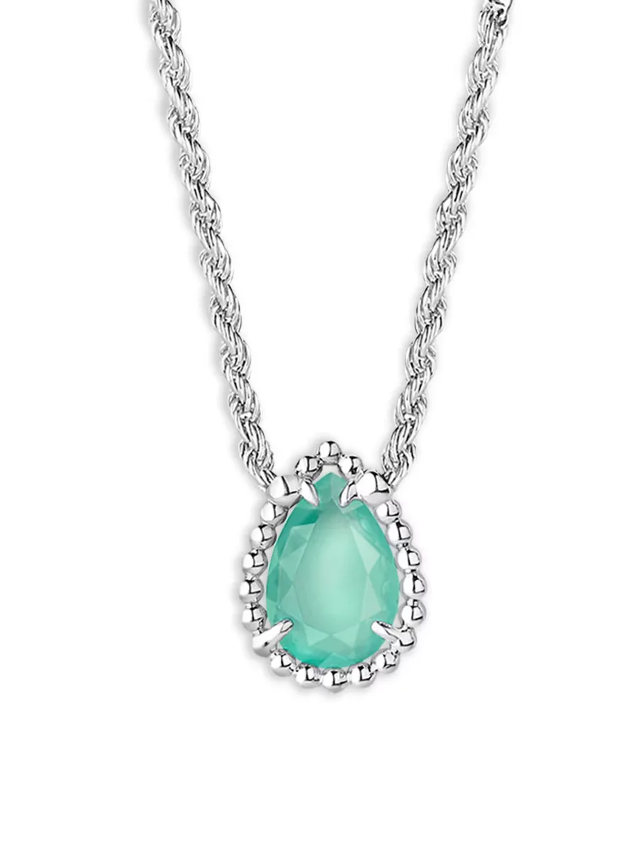 Serpent Bohme 18K White Gold, Aquaprase & 0.03 TCW Diamond Extra Small Pendant Necklace