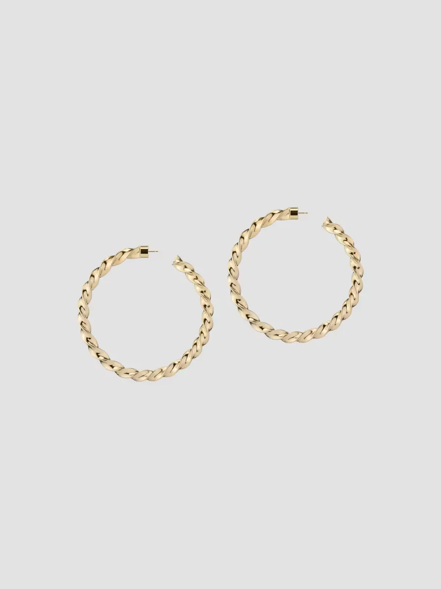 Karla 10K-Gold-Plated Twisted Hoop Earrings