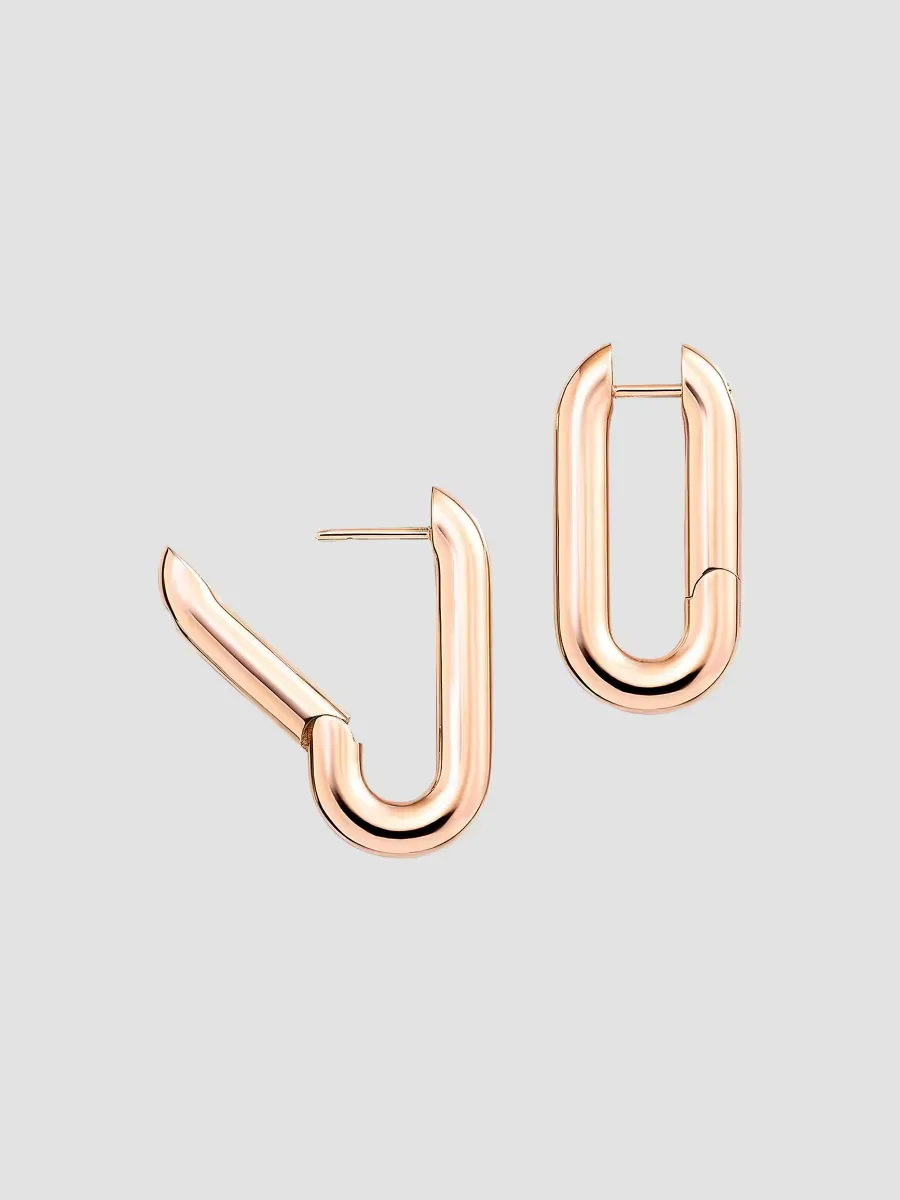 Mon Jeu 18K Rose Gold Oval Hoop Earrings by Vhernier