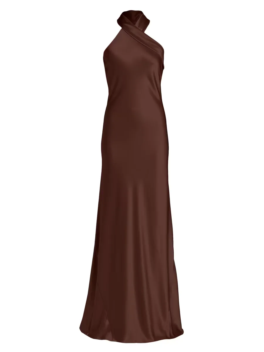 Pandora Asymmetrical Bias Cut Dress by Galvan London