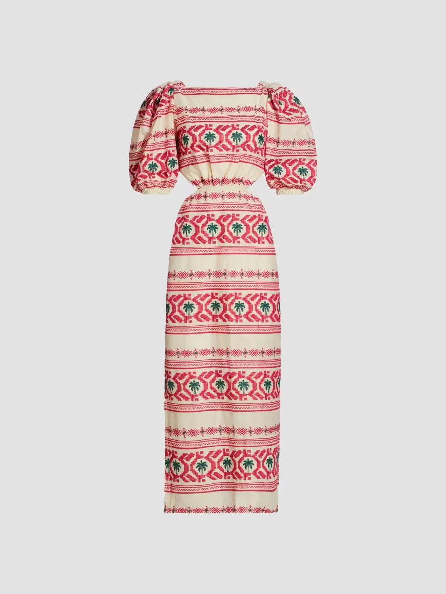 Magia Presente Embroidered Midi-Dress by Johanna Ortiz