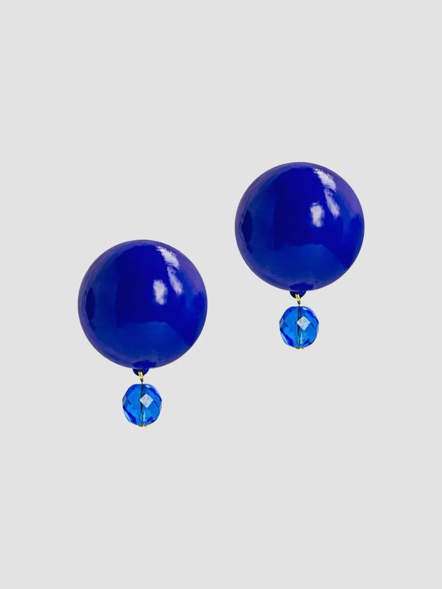 Everbloom Petite Luna 18K-Gold-Plated Wood & Glass Bead Earrings by Saul