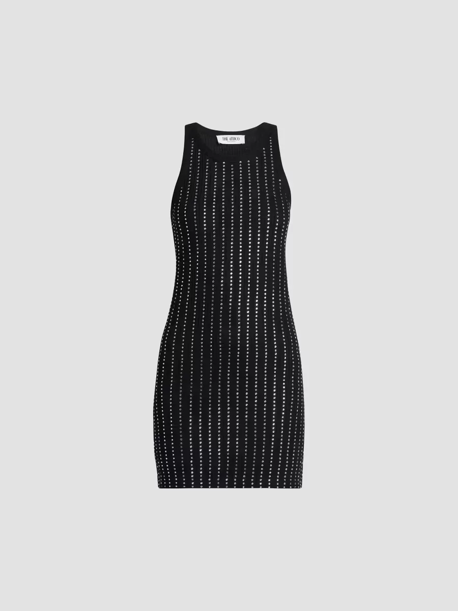 The Attico Crystal-Embellished Cotton Minidress by Attico