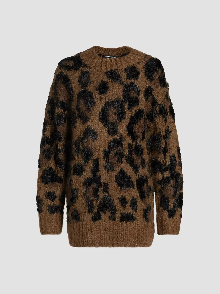 Leopard Pattern Wool-Blend Sweater by Junya Watanabe