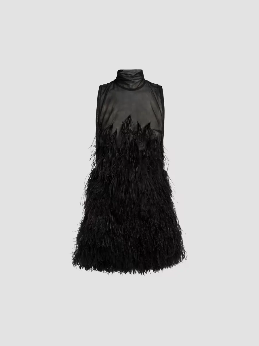The Attico Feather Tulle Minidress by Attico