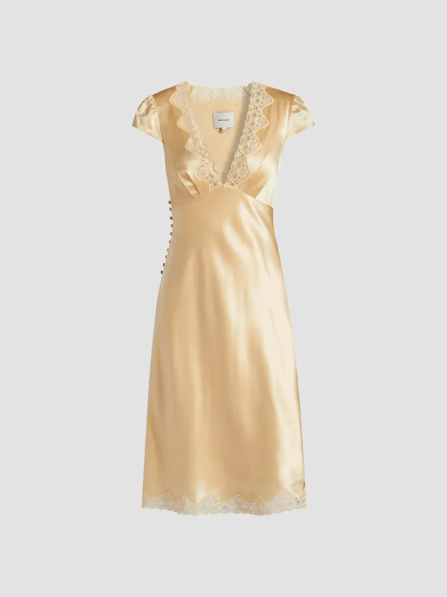 Florence Silk Midi-Dress by Reformation