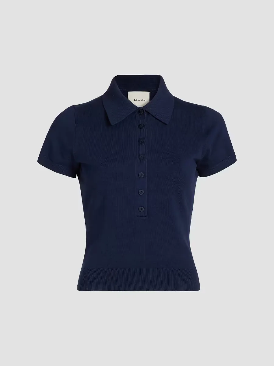 Bentley Cotton Polo Sweater by Reformation