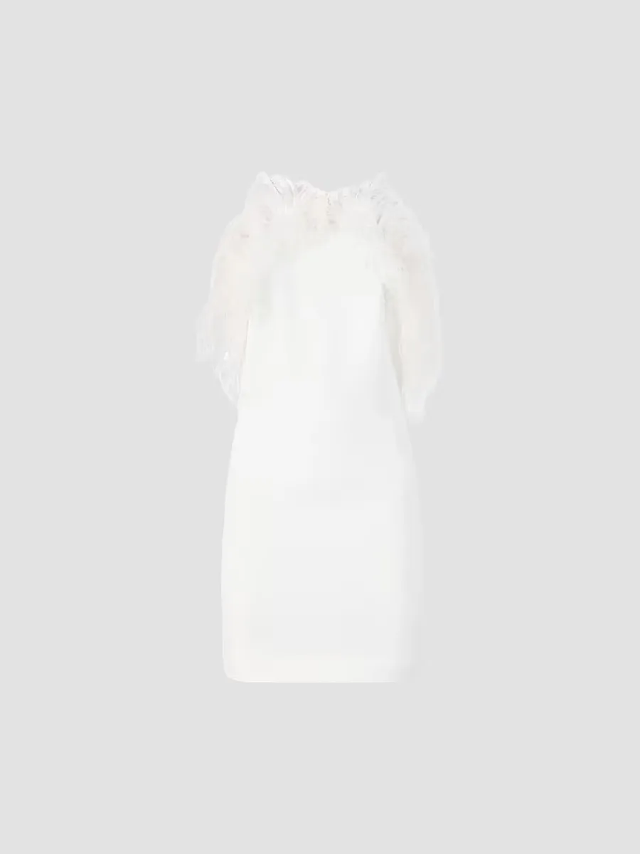 The Attico Feather-Trimmed Minidress