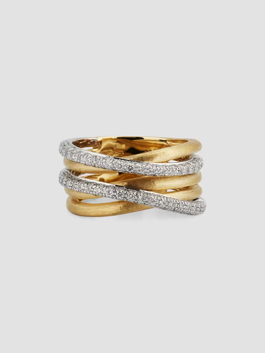 Jaipur Link Two-Tone 18K Gold Five-Band Ring