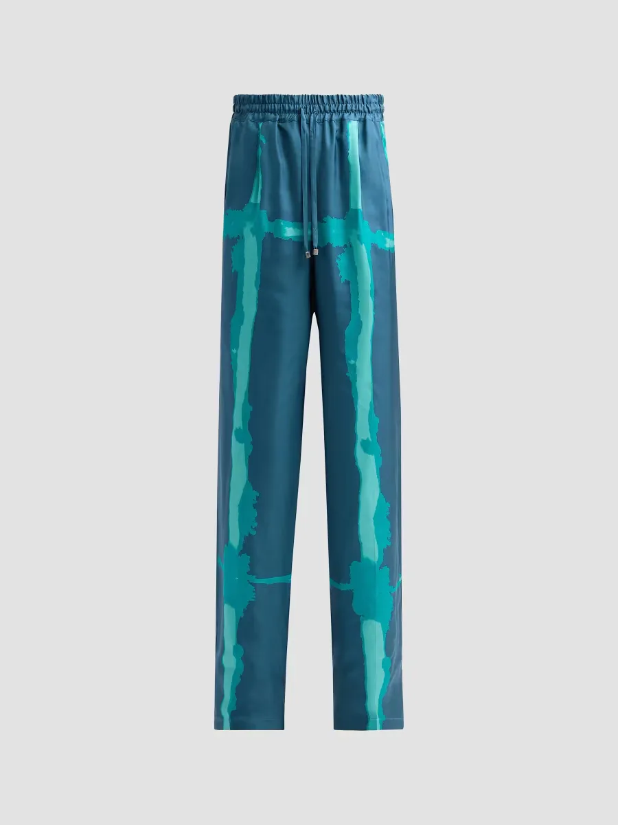 Abstract-Print Silk Drawstring Pants by Kiton