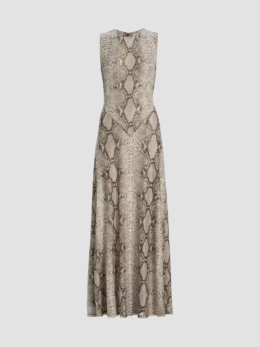 Uzina Snake Print Sleeveless Maxi Dress
