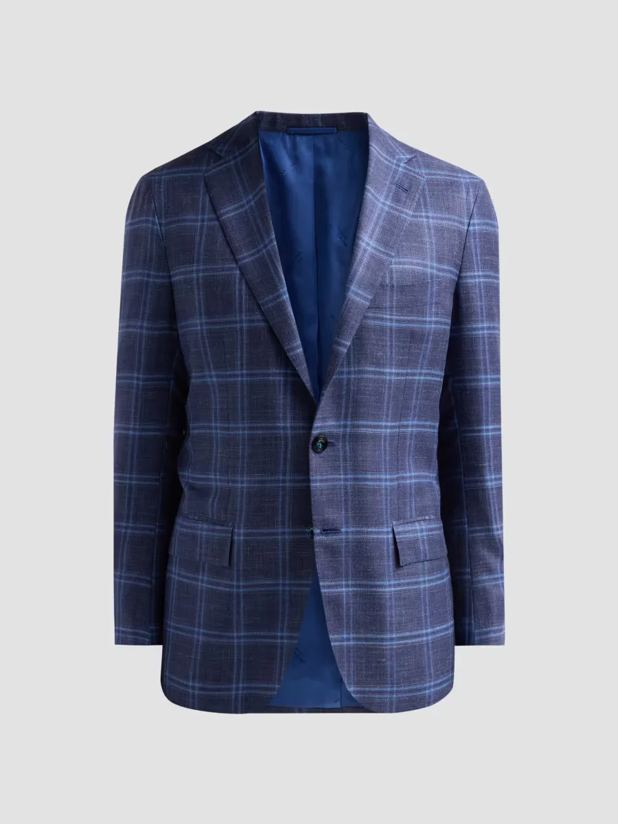 Cashmere Plaid Single-Breasted Sport Coat by Kiton