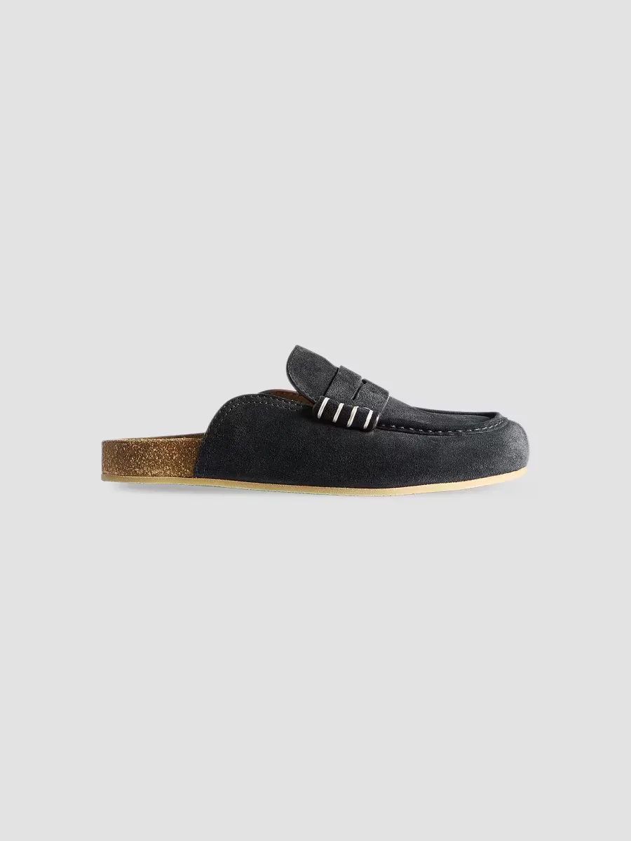 Stitch Suede Penny Loafer Mules by JW Anderson