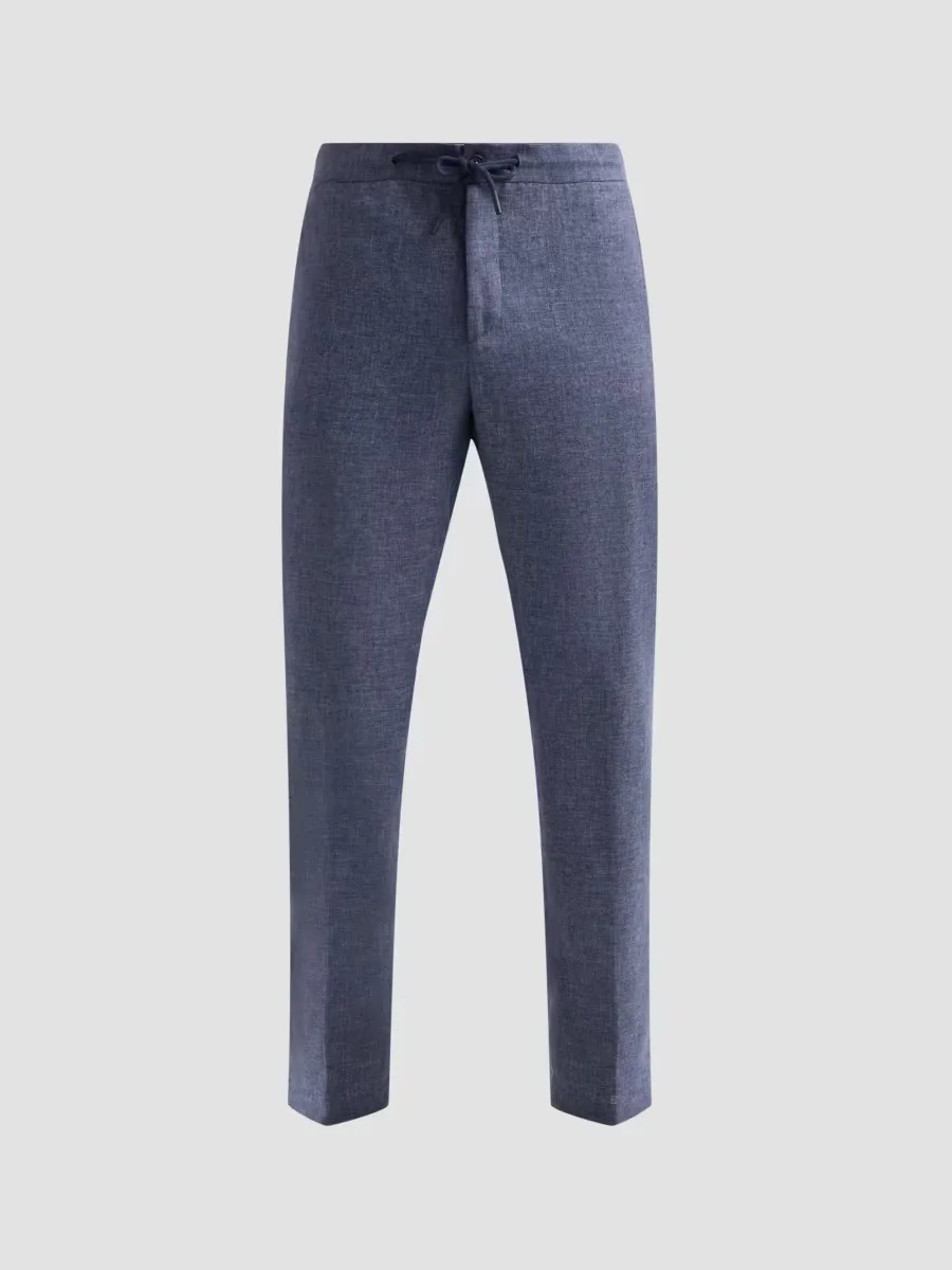 Collection Drawstring Linen-Blend Pants - Denim by Saks Fifth Avenue